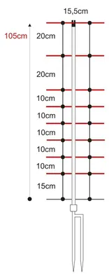 Produktbild von horizont Schafnetz horinetz high energy | 105 cm hoch | 50 m lang | Doppelspitze | elektrifizierbar