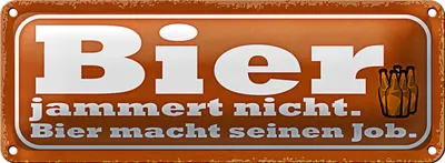 Produktbild von Blechschild Spruch 27x10cm Bier jammert nicht macht Job Dekoration