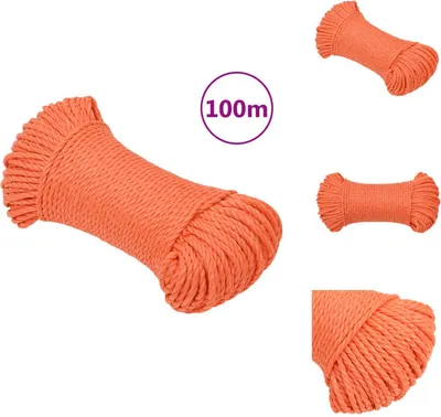 Produktbild von vidaXL Arbeitsseil Orange 6 mm 100 m Polypropylen - Seile