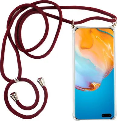 Produktbild von Huawei Case Handykette Hülle Umhänge Tasche Slim Cover Case Handyhülle Kordel Band Case, Für Handy:Huawei P30, Band wählen:Rot
