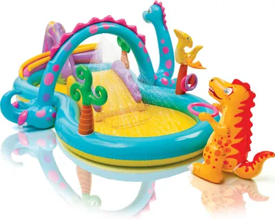 Produktbild von INTEX 57135NP - Playcenter - Dinoland mit Sprüher und Rutsche (333x229x112cm)