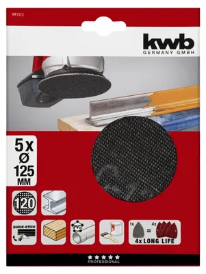 Obrázok produktu pre Sietové brúsne papiera 5 ks F125mm N120 KWB