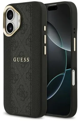 Image de Étui GUESS pour IPHONE 17 compatible avec MagSafe GUHMP17SPG4SEMCK (PU W/ 4G Stripe) noir