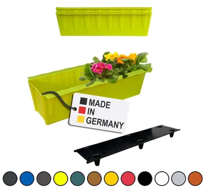 Produktbild von BURI 2 Euro-Paletten Blumenkästen-Einsätze inkl. Bewässerungsmatte | 37,3cm Hellgrün | Pflanzkasten für Europalette Palette | Balkonkasten | Blumentopf | aus stabilen Kunststoff | Germany