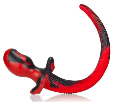 Imagen del producto de Steckqueue, juguete para cachorros con forma de cola de bulldog, color rojo, 11,5 x 6 cm
