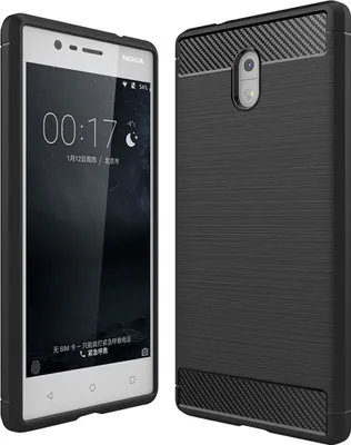 Produktbild von Nokia 3 TPU Case Carbon Fiber Optik Brushed Schutz Hülle Schwarz