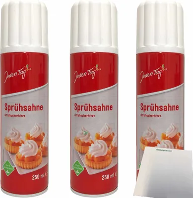Produktbild von Jeden Tag Sprühsahne 30% 3er Pack (3x250 ml Dose) + usy Block