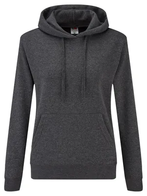 Productafbeelding van Fruit of the Loom - "Classic" hooded sweater voor dames, model LT1869 (maat L) (donkergrijs)