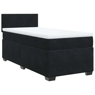 Produktbild von Boxspringbett mit Matratze Schwarz 100x200 cm Samt