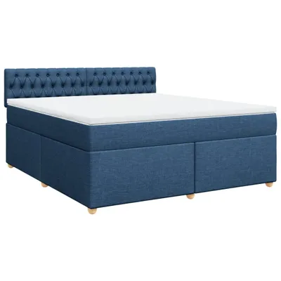 Produktbild von Boxspringbett mit Matratze Blau 180x200 cm Stoff