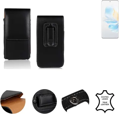 Produktbild von K-S-Trade Holster Gürteltasche Handy Hülle Schutzhülle kompatibel mit Honor 100 Handyhülle Leder schwarz, 1x