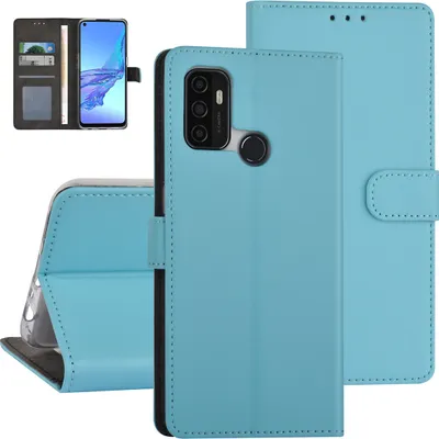 Produktbild von Oppo A53s Book type case - Card holder - Magnetic closure - Light Blue