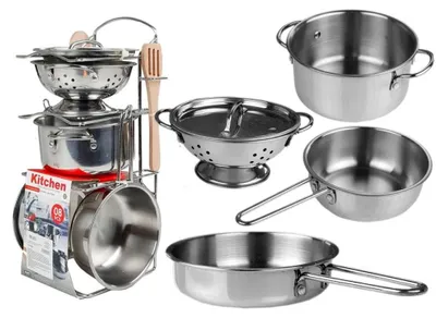 Immagine prodotto di Pentole E Padelle In Acciaio Inox Miniatura 8 Pz