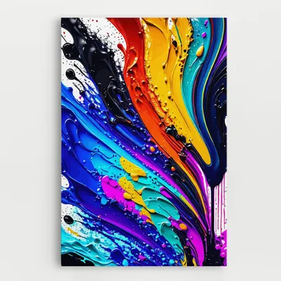 Produktbild von ARTHUB® Leinwandbild 40x60 cm, Beautiful Splash | Wohnzimmerdekoration, Hängende Bilder, Wanddekoration, Heimdekoration, Abstrakte, Lebendige Farben