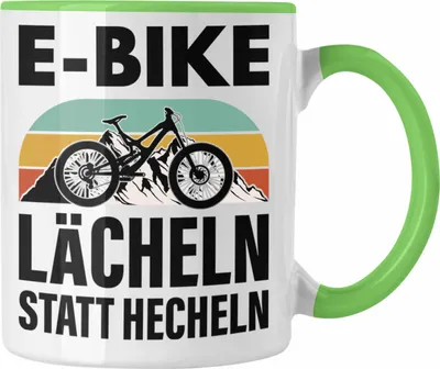 Produktbild von Trendation - Elektrofahrrad E-Bike Tasse mit Spruch Geschenk Ebike Lustige Geschenke Kaffeetasse Rentner (Grün)