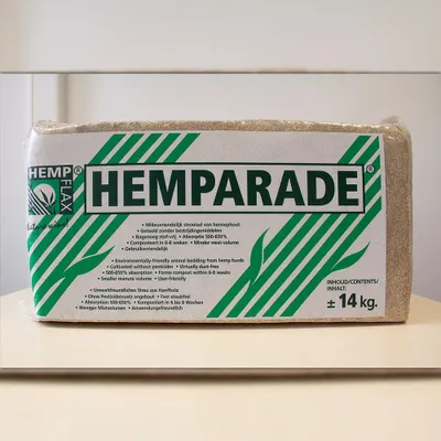 Produktbild von Hemperade Hanfeinstreu 150 L (ca. 14 kg) – staubarm & saugstark – natürliche Kleintier Einstreu für Nager, Kaninchen & Kleintiere