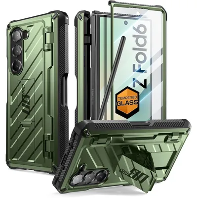 Produktbild von Schutzhülle mit S Pen Halter & Ständer für Samsung Galaxy Z Fold 6 Grün