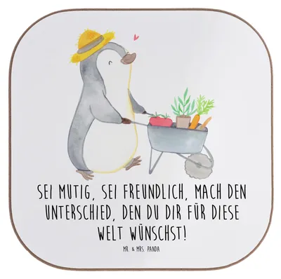 Produktbild von Mr. & Mrs. Panda Untersetzer für Gläser Freundlichkeiten verbreiten - Weiß - Geschenk, gläseruntersetzer, Vertrauem, Zuversicht, den du dir diese Welt wünschst, Coaster