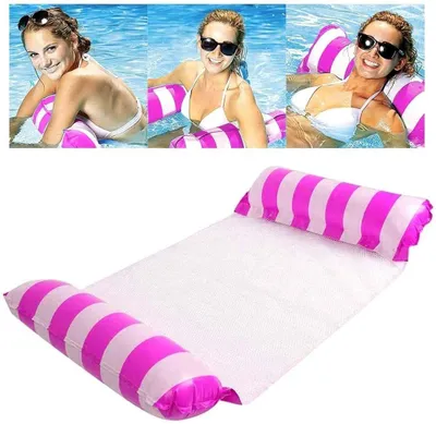 Produktbild von Aufblasbares Schwimmbett, Wasser-Hängematte 4-in-1Loungesessel Pool Lounge luftmatratze Pool aufblasbare hängematte Pool aufblasbare hängematte für Erwachsene und Kinder