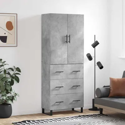 Obrázek produktu pro vidaXL Highboard concrete grey 69,5x34x180 cm odvozený dřevěný výrobek