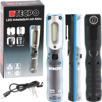Produktbild von LED Akku Handlampe 500 Lumen + USB Kabel