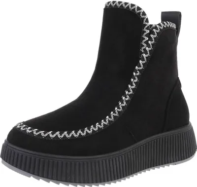 Produktbild von Ital-Design Damen Stiefeletten Leicht gefüttert Wildlederoptik Plateaustiefeletten 87214689 Schwarz Gr.  40