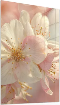 Produktbild von Glasbild 40x60cm in XXL für Wohnzimmer, Schlafzimmer Motiv Blühende Blüten