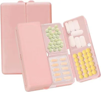 Produktbild von Draagbare roze opbergdoos met deksel en lade voor thuis en op reis