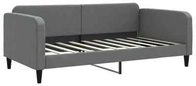Image de Lit de jour vidaXL gris foncé 100 x 190 cm en tissu