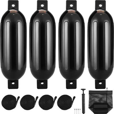 Produktbild von VEVOR Fender-Set 4 Aufblasbare Fenders 13,97 x 50,8 cm Bootsfender, Horizontale oder vertikale Montage, Stegfender Langfender mit 4 Nadeln & Seilen & AufbewahrungstascheHitzebeständig, UV-geschützt