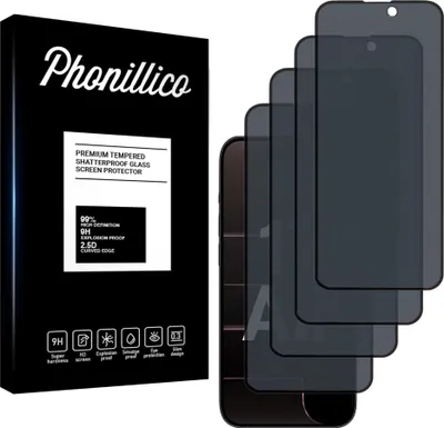 Produktbild von Hartglas Anti-Spy für iPhone 17 AIR [4 Stück] Schwarze Displayschutzfolie Screen Protector Film Privacy Anti-Kratzer Glas Resistant Phonillico®