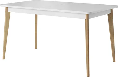 Productafbeelding van MINIO Eettafel 140-180 cm, BODO wit / Rivera eikenhout