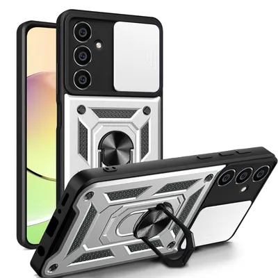 Produktbild von Outdoor Panzer Hülle für Samsung Galaxy A05s mit Kameraschutz Ringhalter Bumper  Silber