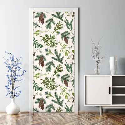 Produktbild von Dekorative Türposter Klebefolie selbstklebend Wandaufkleber tropische Blätter 70 x 200 cm