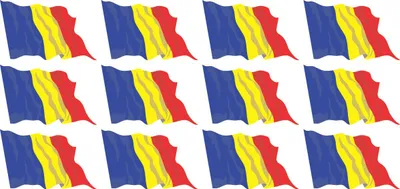 Produktbild von Mini Aufkleber Set - Pack wehend - 50x31mm - selbstklebender Sticker - Rumänien - Flagge / Banner / Standarte fürs Auto, Büro, zu Hause und die Schule - 12 Stück