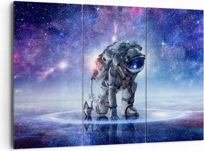 Produktbild von Bild auf Leinwand - Leinwandbild - Kosmonaut Weltraum - 165x110cm - Wand Bild - Wanddeko - Leinwanddruck - Bilder - Kunstdruck - Wanddekoration - Leinwand bilder - Wandkunst - CE165x110-3985