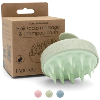 Productafbeelding van Haarborstel hoofdhuidborstel - Tarwestro en siliconen - Exfoliërend voor alle haartypes - Droog en nat haar