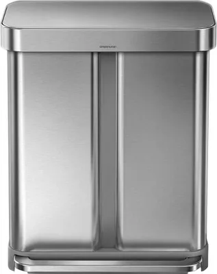 Image de Simplehuman poubelle à pédale rectangulaire avec double compartiment