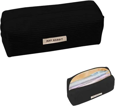 Produktbild von Schwarzes Corduroy-Etui mit viel Stauraum für Teenager