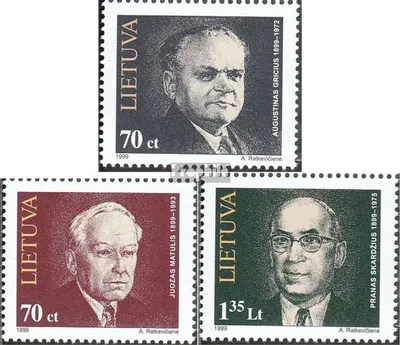 Produktbild von Briefmarken Litauen 1999 Mi 689-691 (kompl.Ausg.) postfrisch Persönlichkeiten