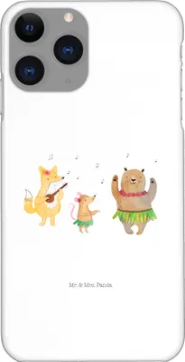 Produktbild von Mr. & Mrs. Panda Iphone 11 Pro Handyhülle Waldtiere Aloha - Weiß - Geschenk, Igel, Hase, Lustige Sprüche, Premium Kunststoff, Wald, Tanzen, Musik, Handy Case