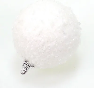 Produktbild von 24 Weihnachtskugeln 60mm weiß Schneeball Hänger Baumschmuck Christbaumkugeln