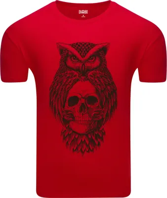 Immagine prodotto di Diarbo T-shirt da uomo con stampa di animali selvatici raffiguranti gufi con teschio rosso taglia XL