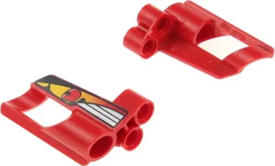 Produktbild von 2x Lego Technic Panele Verkleidung 5/6 rot Sticker Seite A/B 32527pb01 32528pb01
