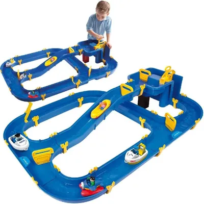 Produktbild von BIG Waterplay Niagara e Version Komplett Set Wasserbahn, Blau/Gelb
