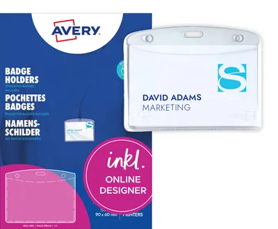 Immagine prodotto di AVERY Zweckform 4823 AVERY Custodia per badge identificativi, 90 x 60 mm, trasparente