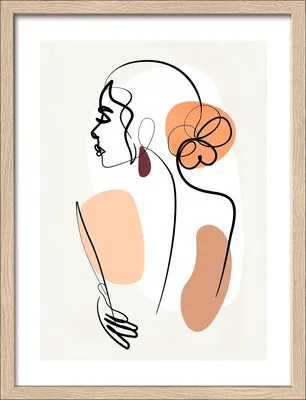 Produktbild von Gerahmtes Bild Line Art Back View IV 33x43 cm