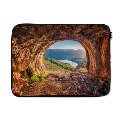 Produktbild von MuchoWow® Laptop Hülle 13 Zoll Höhle - Berg - Landschaft - Natur Laptoptasche - Laptophülle - Sleeve - Rundumschutz