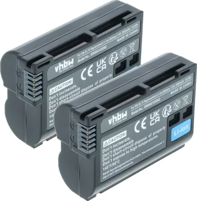 Produktbild von vhbw 2x Akku Ersatz für Nikon EN-EL15, EN-EL15b, EN-EL15A, EN-EL15c für Kamera (2000 mAh, 7 V, Li-Ion), Infochip