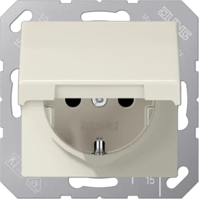 Produktbild von Jung SCHUKO-Steckdose SAFETY+ Klappdeckel Jung AS 1520 BFKIKL weiß, 1 Stk.